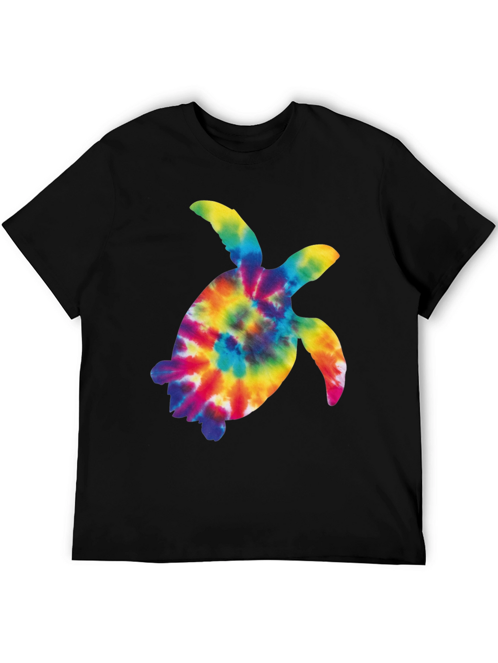 Tie-Dye Turtle Graphic Tee - Black