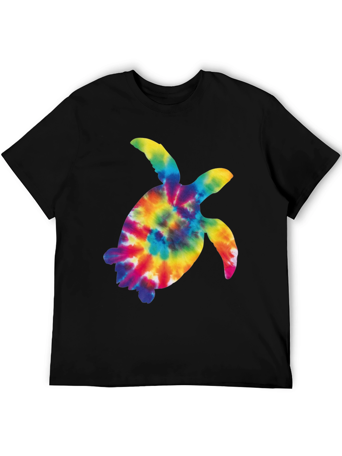 Tie-Dye Turtle Graphic Tee - Black