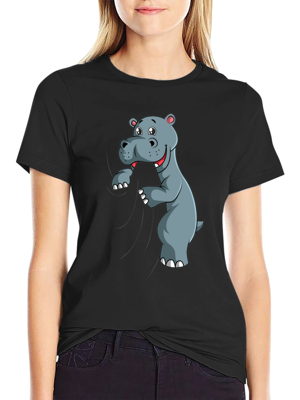 Funny Hippo T-Shirt - Cartoon Animal Tee