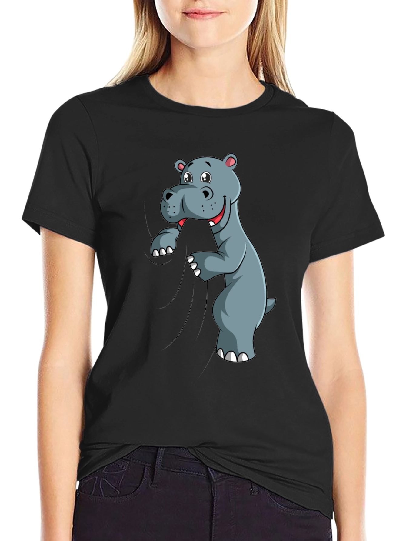 Funny Hippo T-Shirt - Cartoon Animal Tee