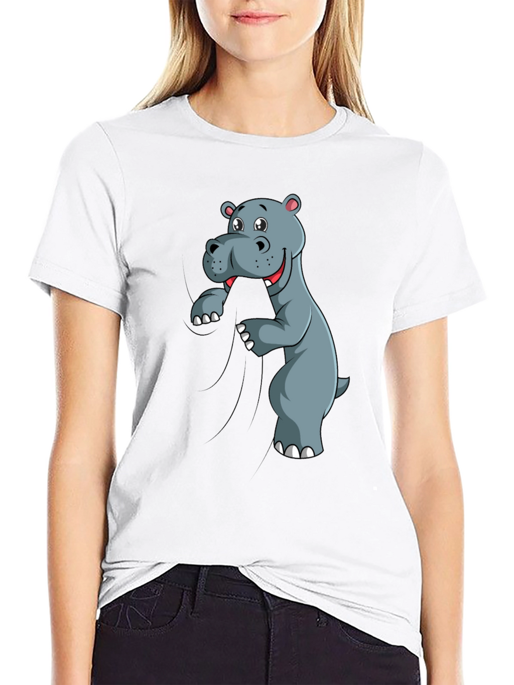 Funny Hippo T-Shirt - Cartoon Animal Tee