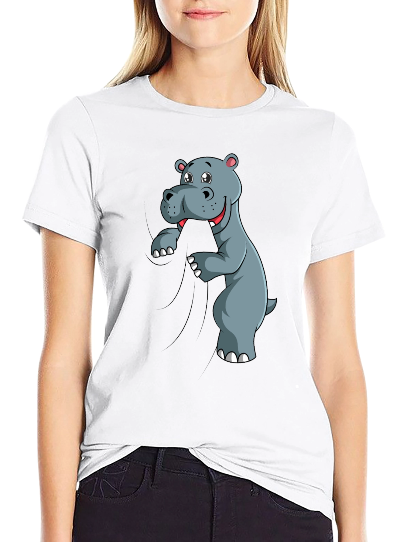 Funny Hippo T-Shirt - Cartoon Animal Tee