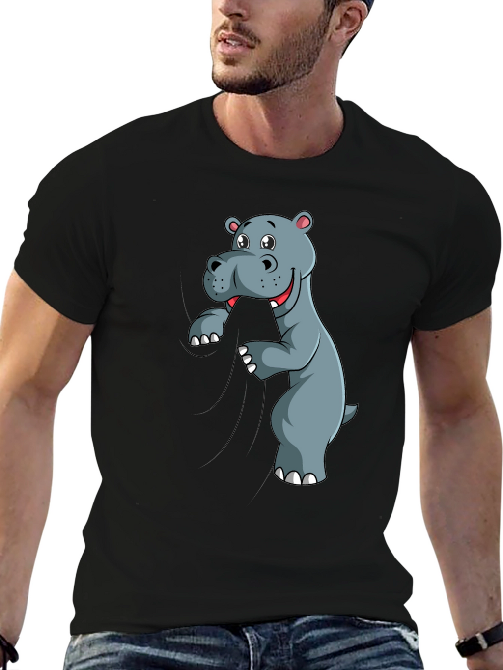 Funny Hippo T-Shirt - Cartoon Animal Tee