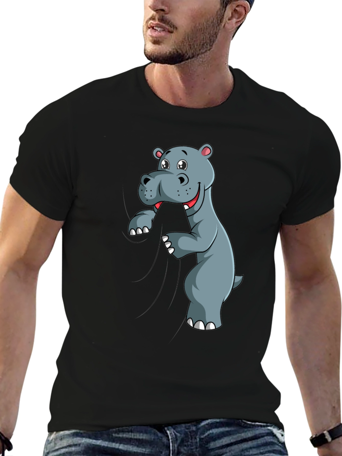 Funny Hippo T-Shirt - Cartoon Animal Tee