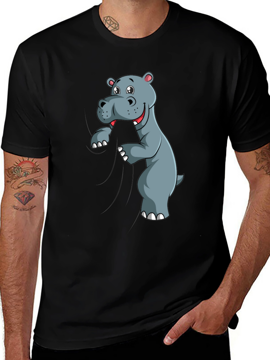 Funny Hippo T-Shirt - Cartoon Animal Tee