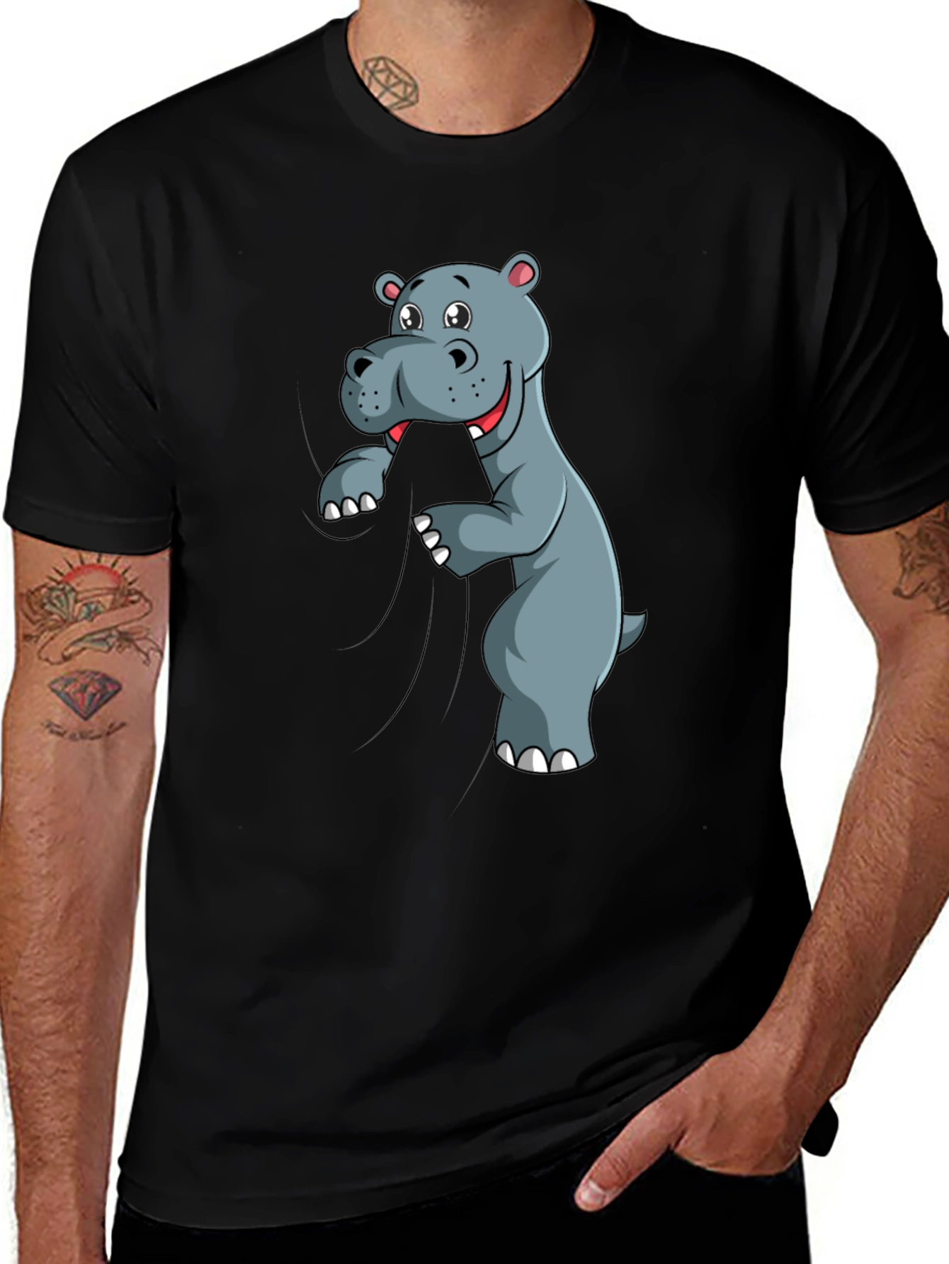 Funny Hippo T-Shirt - Cartoon Animal Tee