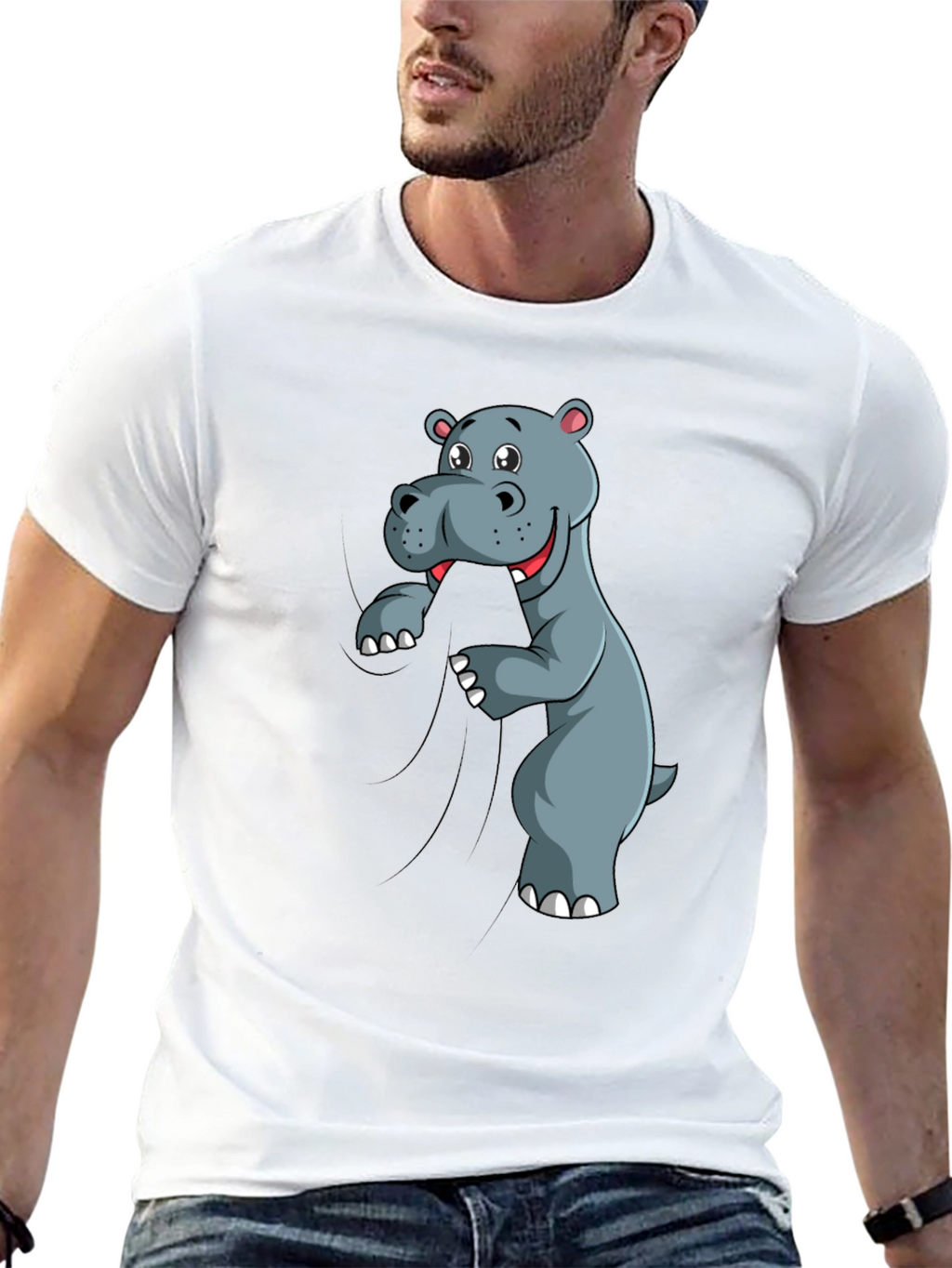 Funny Hippo T-Shirt - Cartoon Animal Tee