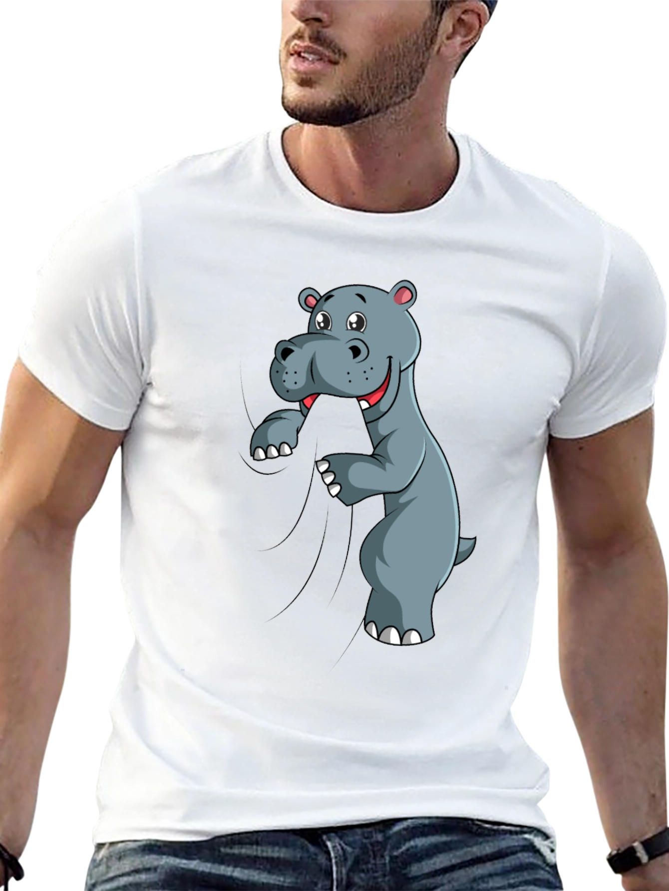 Funny Hippo T-Shirt - Cartoon Animal Tee