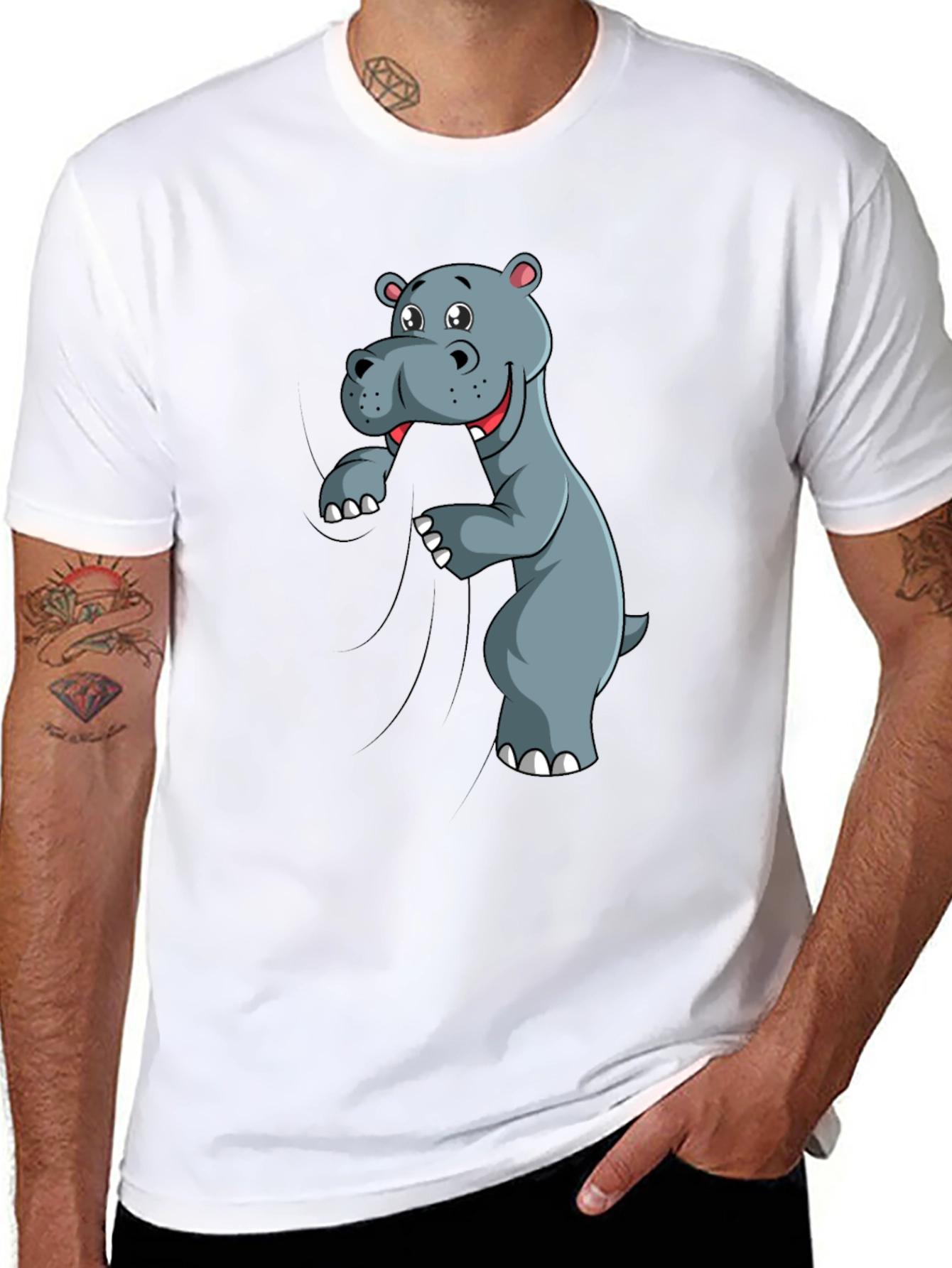 Funny Hippo T-Shirt - Cartoon Animal Tee