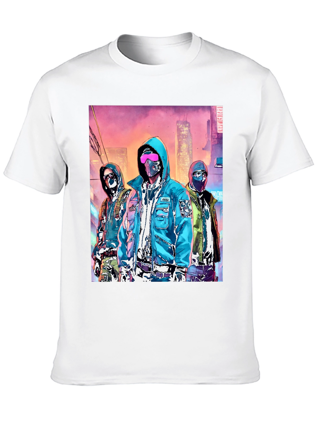 Cyberpunk Gang Graphic Tee - Urban Style
