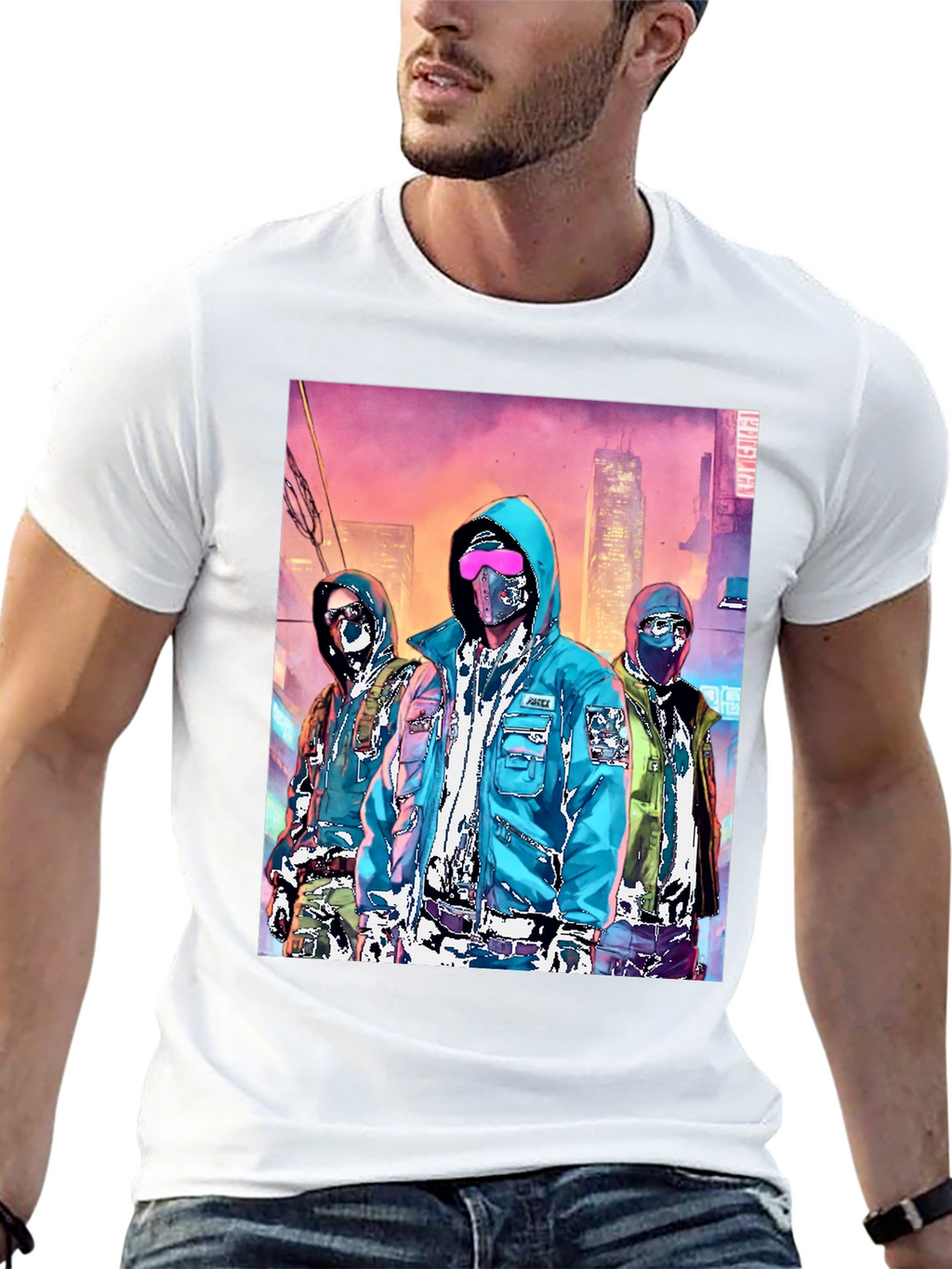 Cyberpunk Gang Graphic Tee - Urban Style