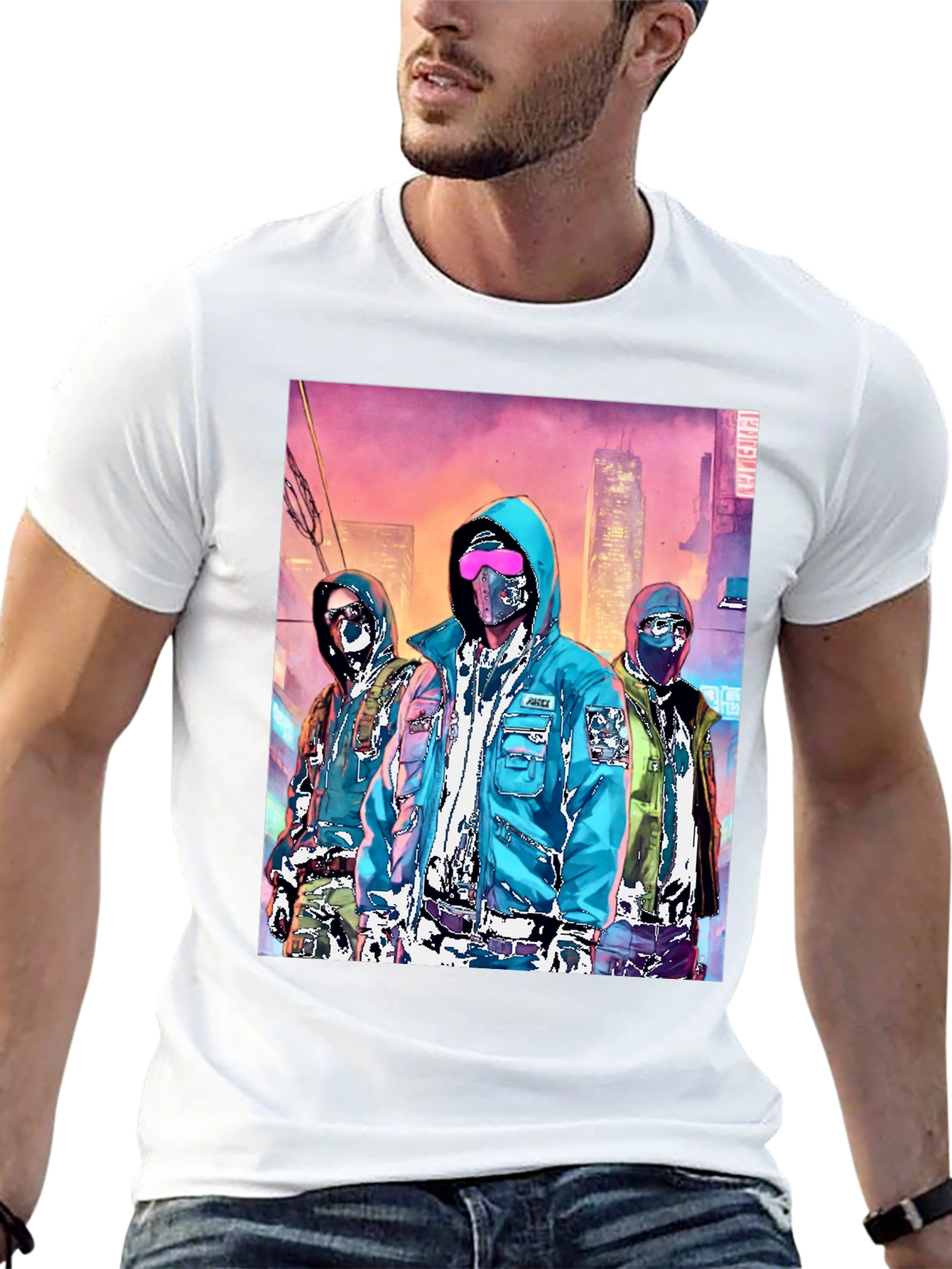 Cyberpunk Gang Graphic Tee - Urban Style