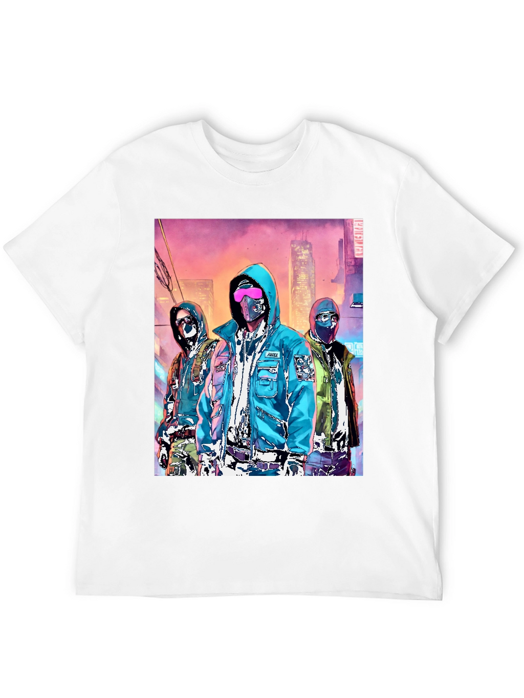 Cyberpunk Gang Graphic Tee - Urban Style