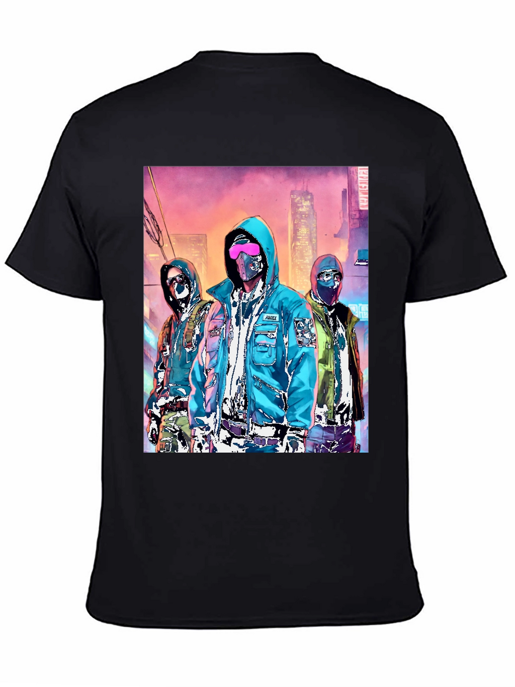 Cyberpunk Gang Graphic Tee - Urban Style