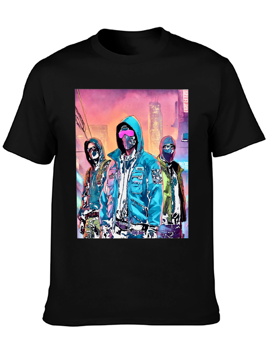 Cyberpunk Gang Graphic Tee - Urban Style