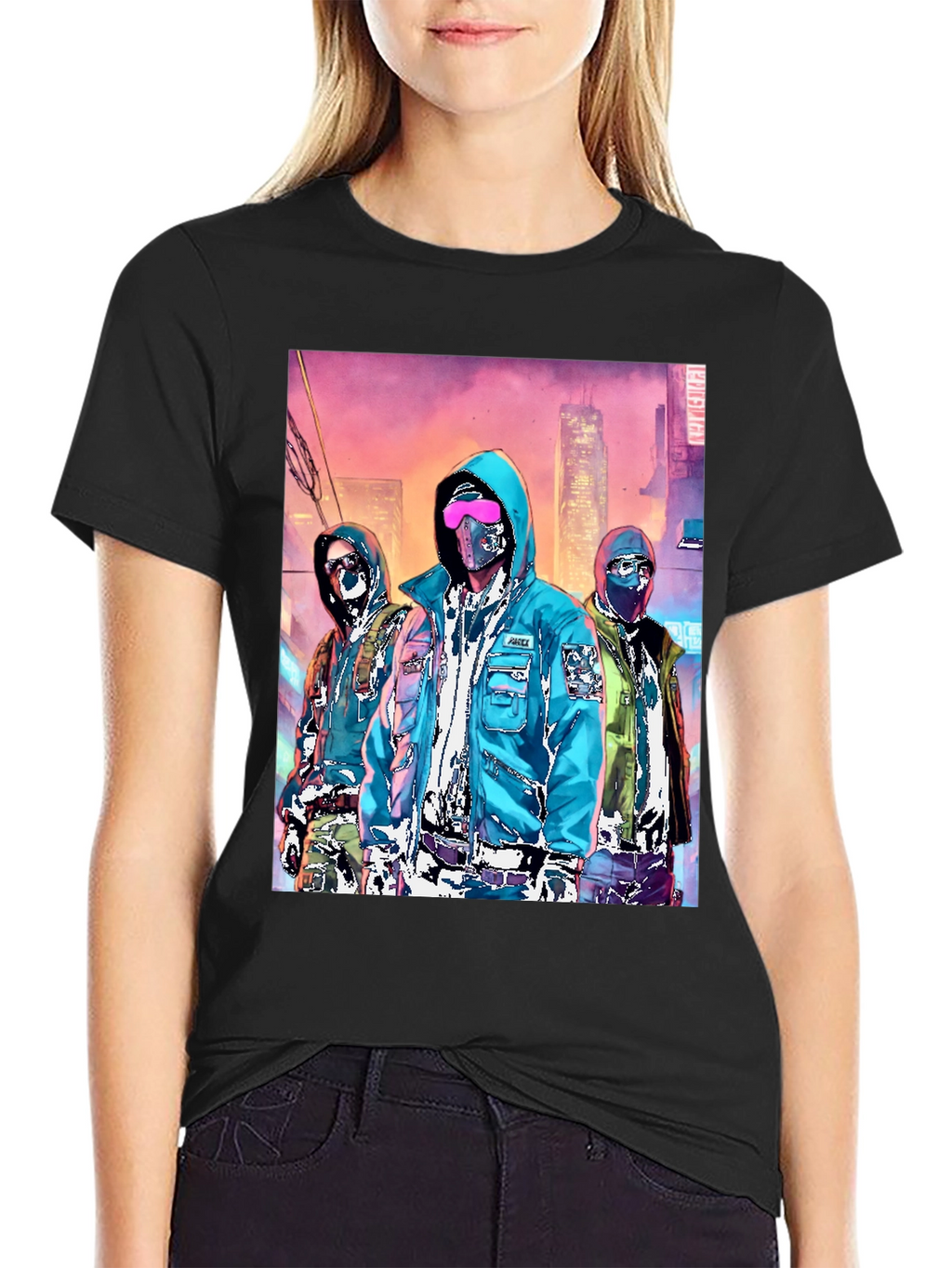 Cyberpunk Gang Graphic Tee - Urban Style