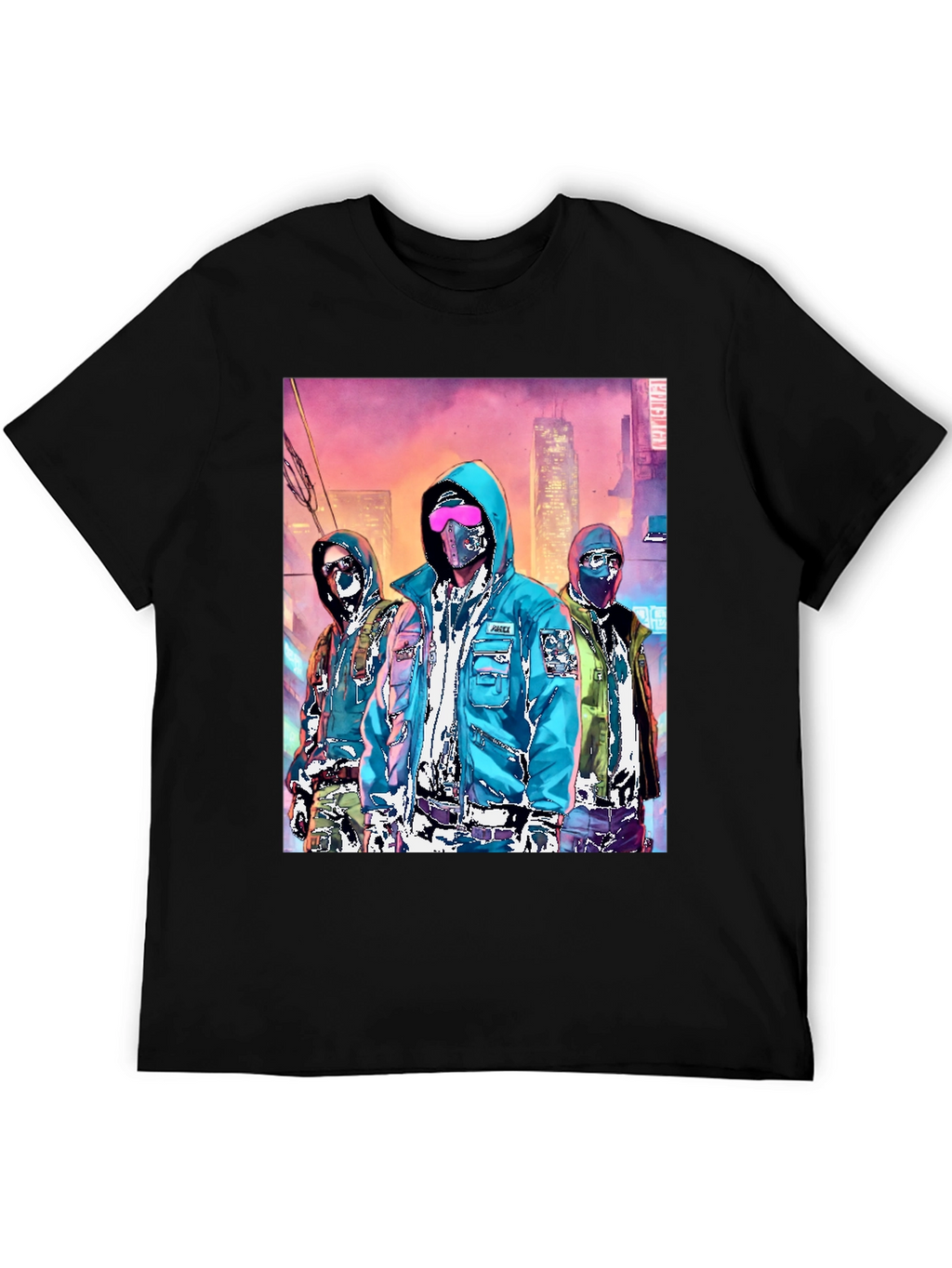 Cyberpunk Gang Graphic Tee - Urban Style