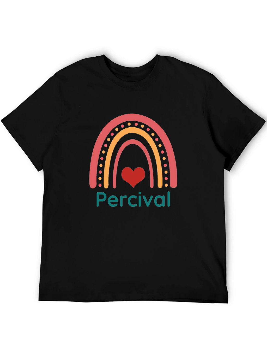 Percival Rainbow Heart T-Shirt - Black