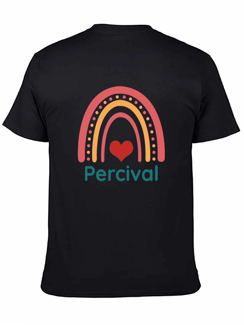 Percival Rainbow Heart T-Shirt - Black