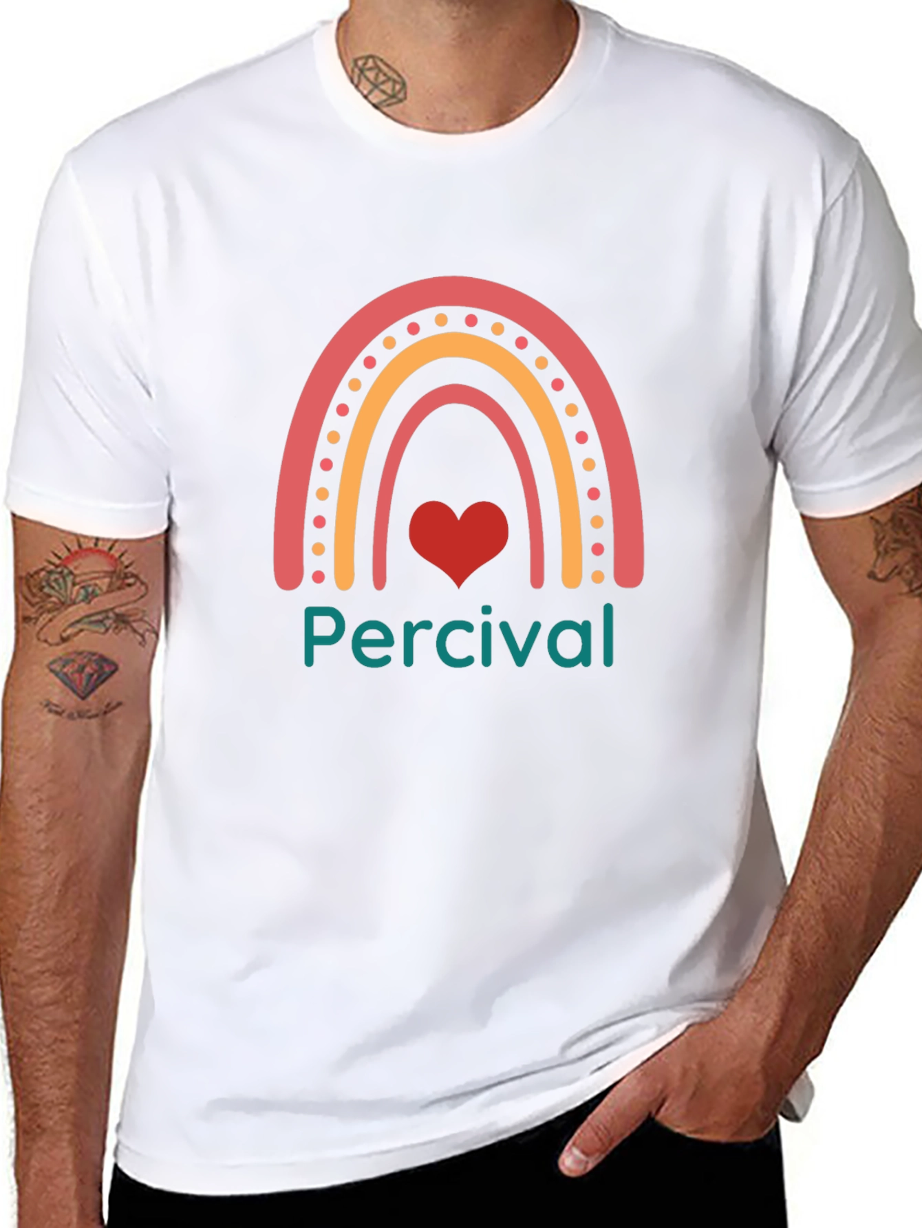 Percival Rainbow Heart T-Shirt - Black