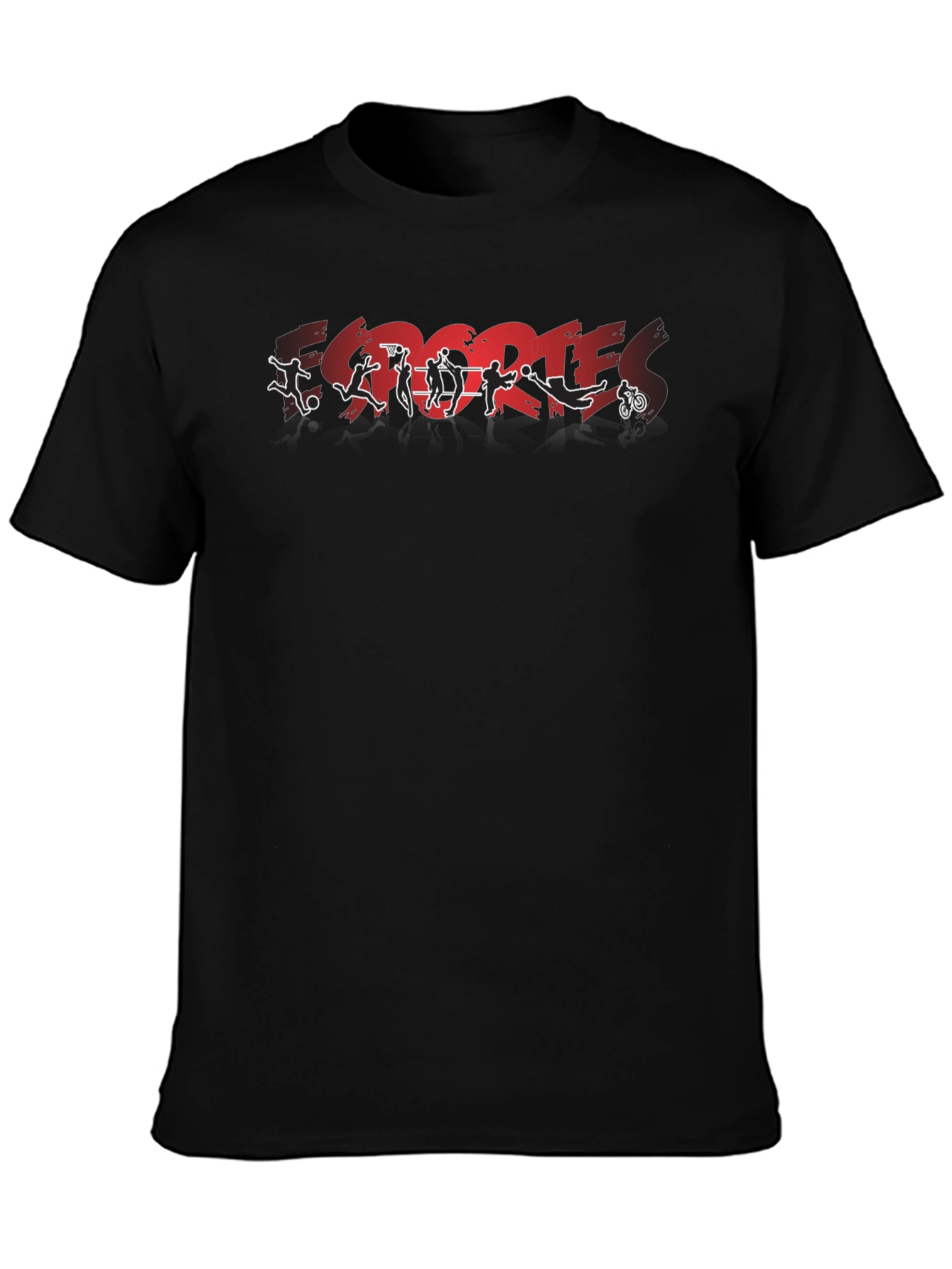Sports Silhouette Graphic Black T-Shirt