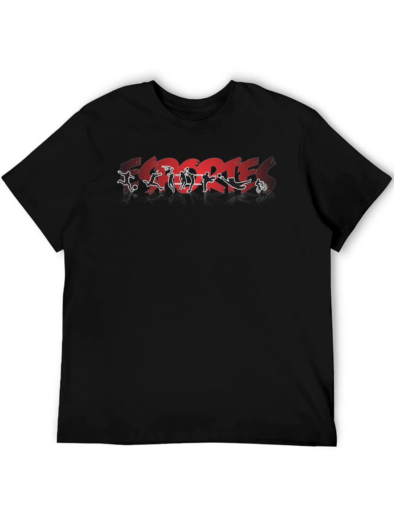 Sports Silhouette Graphic Black T-Shirt