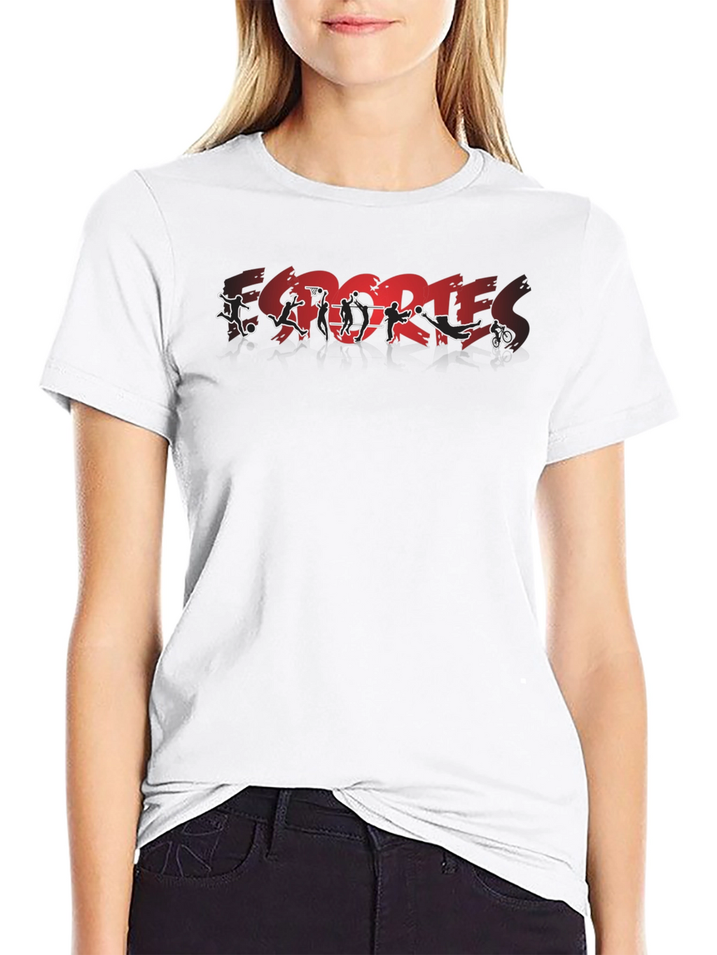 Sports Silhouette Graphic Black T-Shirt