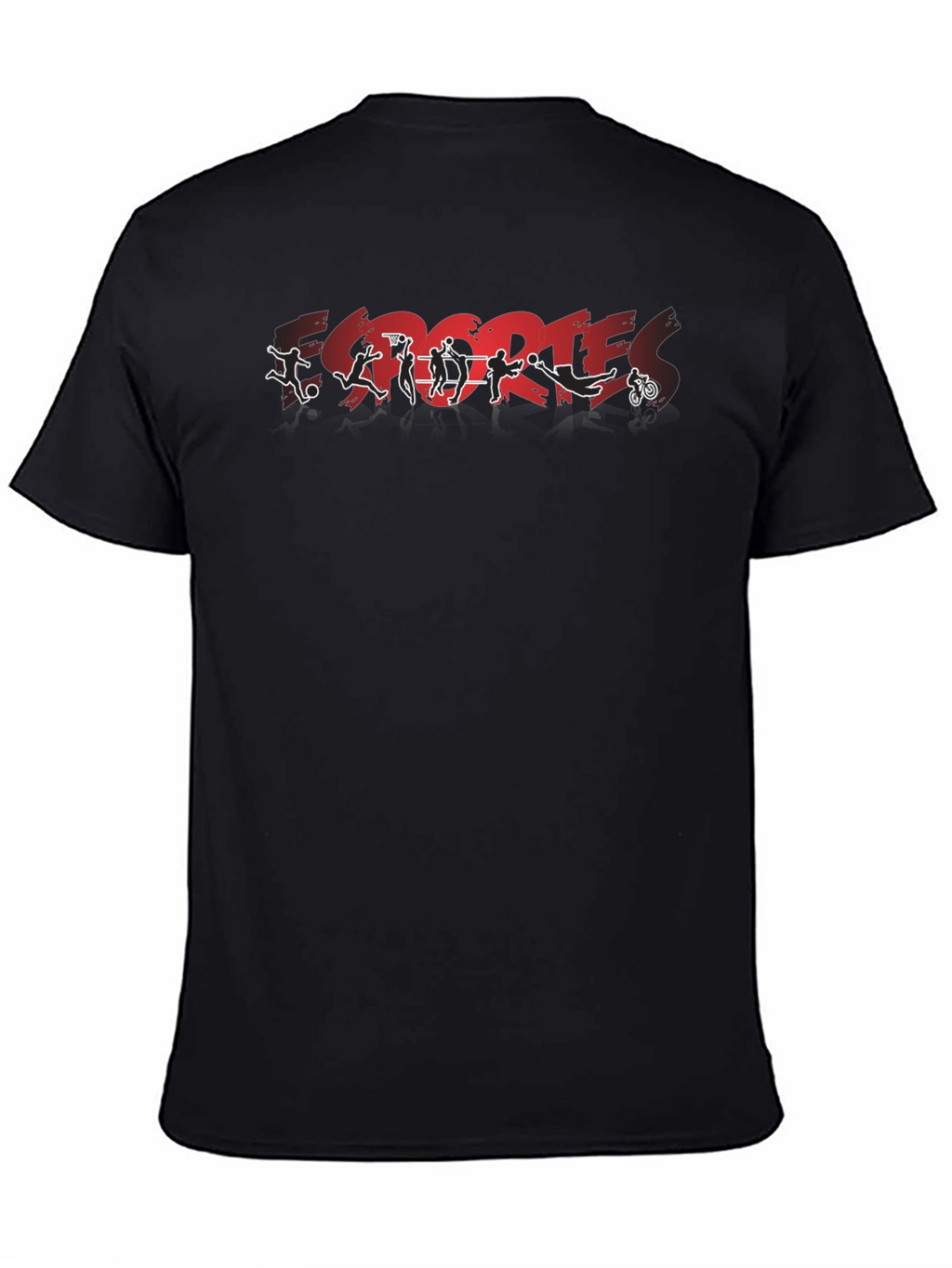 Sports Silhouette Graphic Black T-Shirt