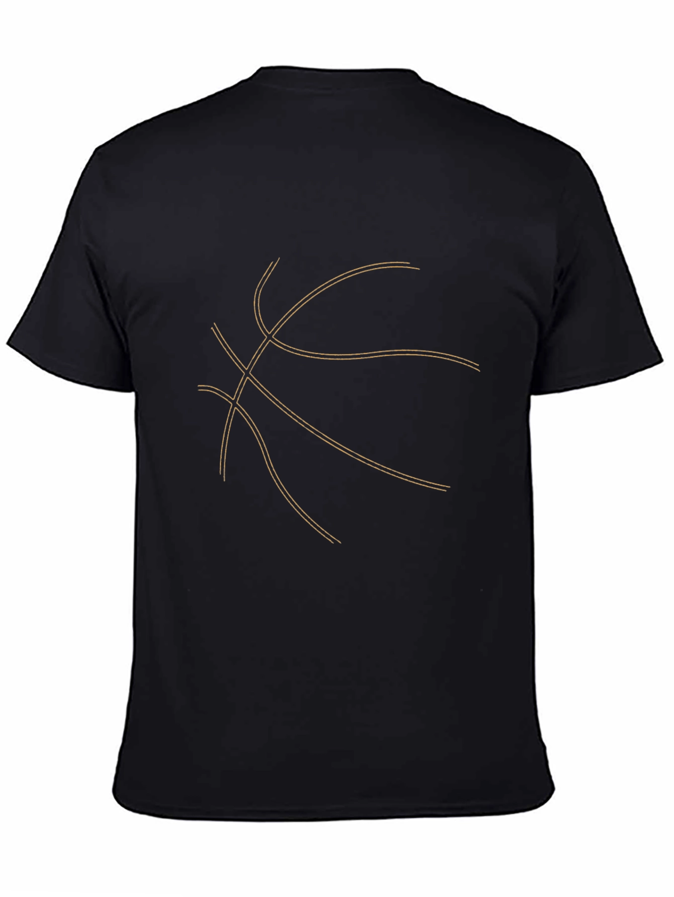Basketball Outline Graphic Tee - Black