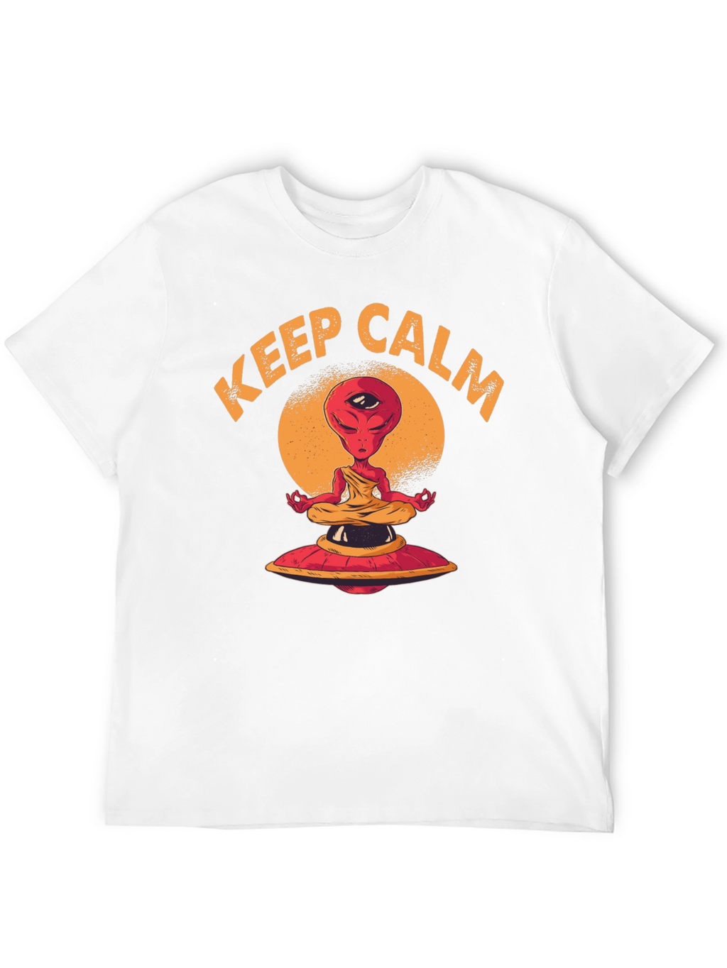 Keep Calm Meditating Alien UFO T-Shirt