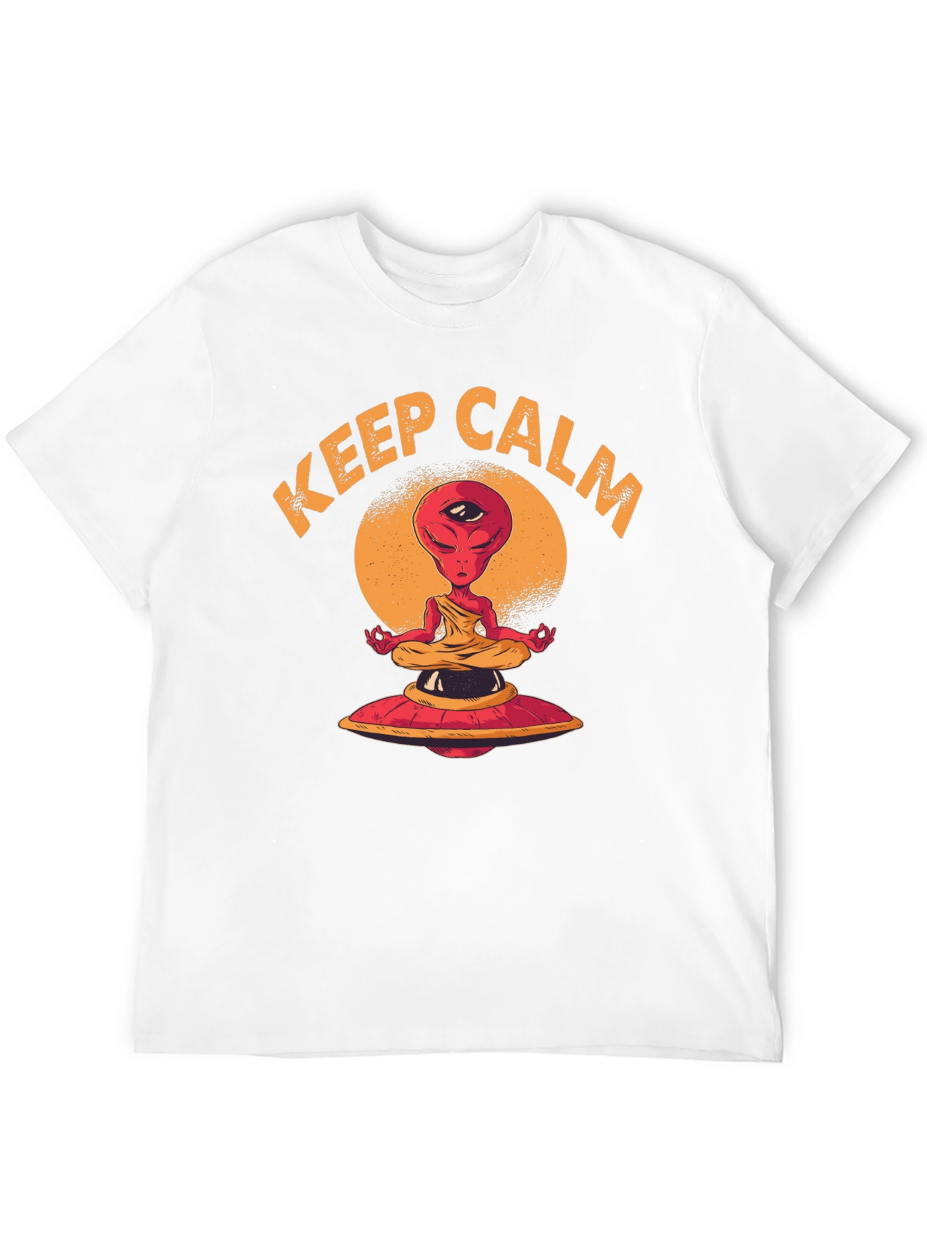 Keep Calm Meditating Alien UFO T-Shirt