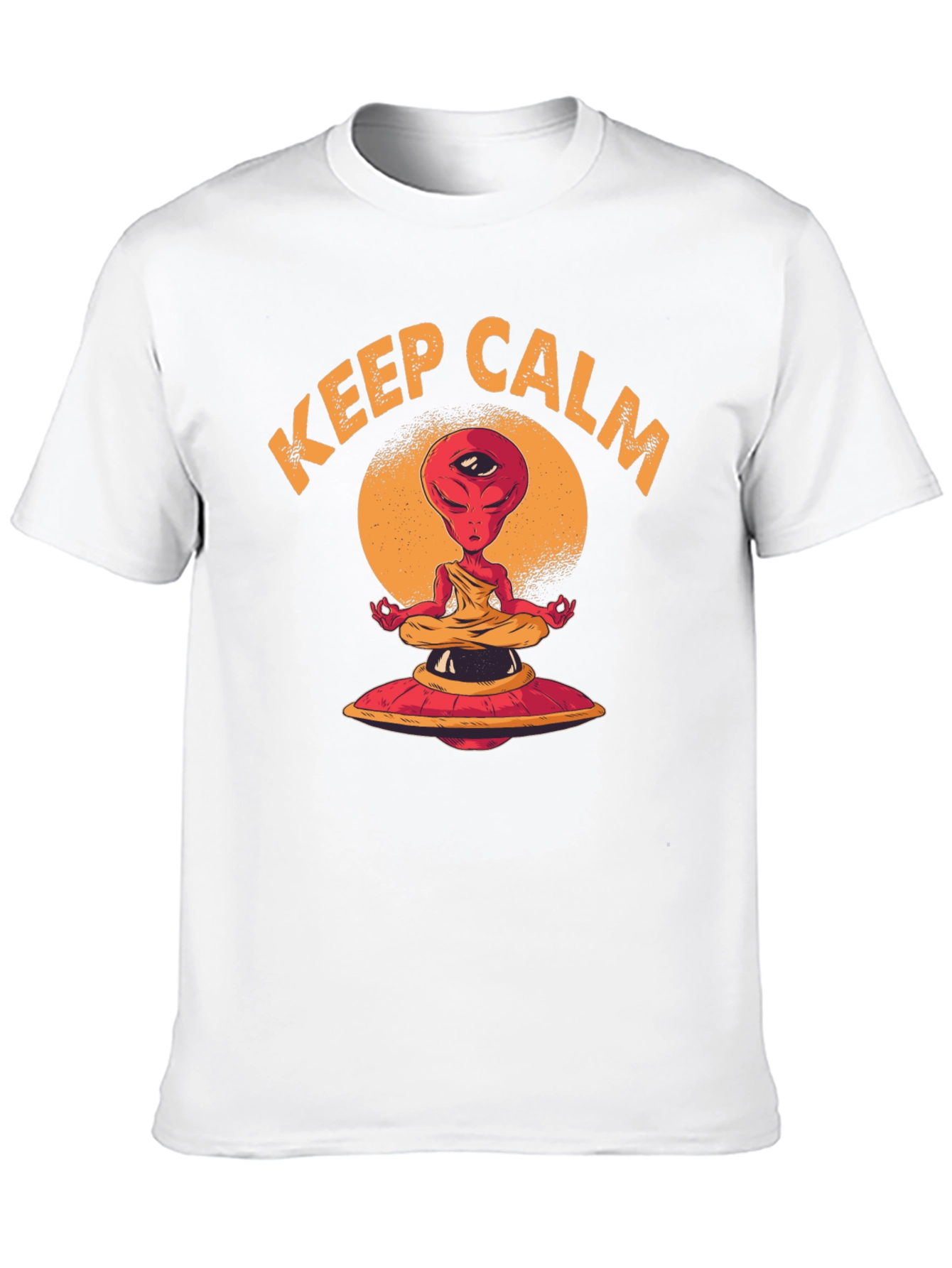 Keep Calm Meditating Alien UFO T-Shirt