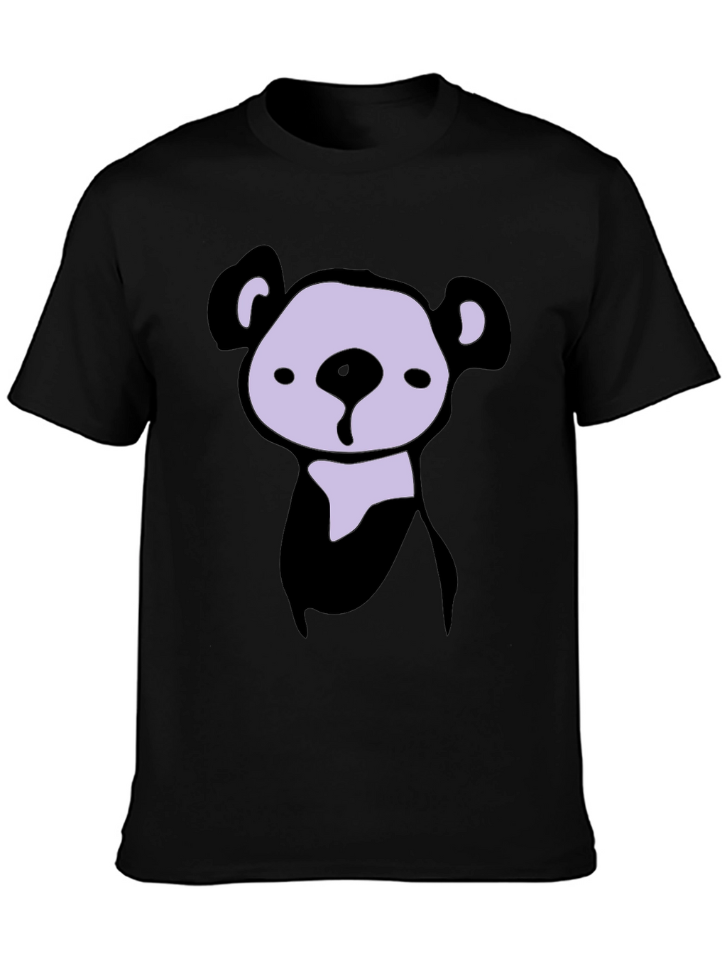 Cute Bear Graphic Black T-Shirt