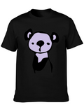 Cute Bear Graphic Black T-Shirt