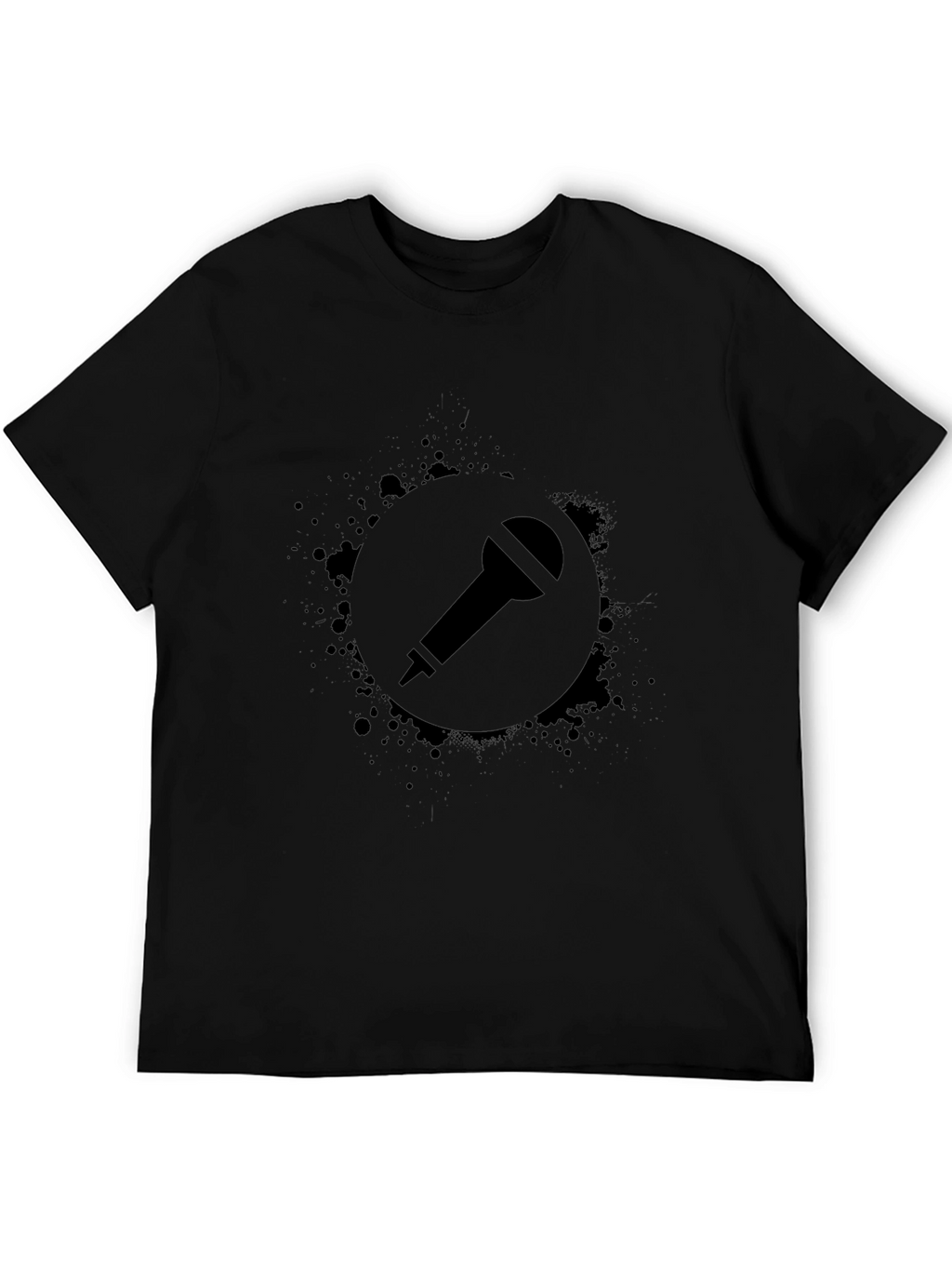 Black Microphone Graphic Tee - Stylish Casual Wear