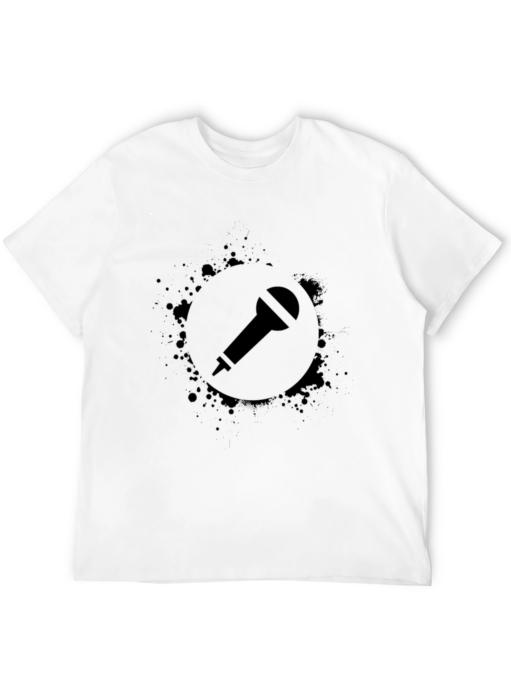 Black Microphone Graphic Tee - Stylish Casual Wear