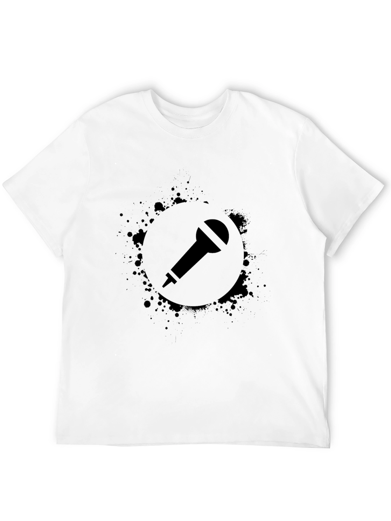 Black Microphone Graphic Tee - Stylish Casual Wear