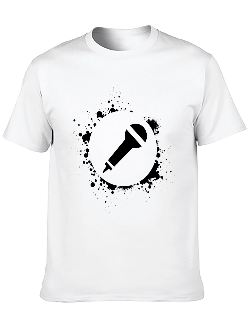 Black Microphone Graphic Tee - Stylish Casual Wear