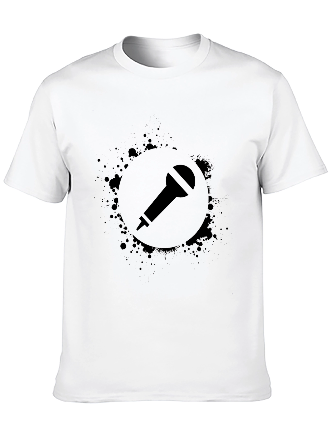 Black Microphone Graphic Tee - Stylish Casual Wear