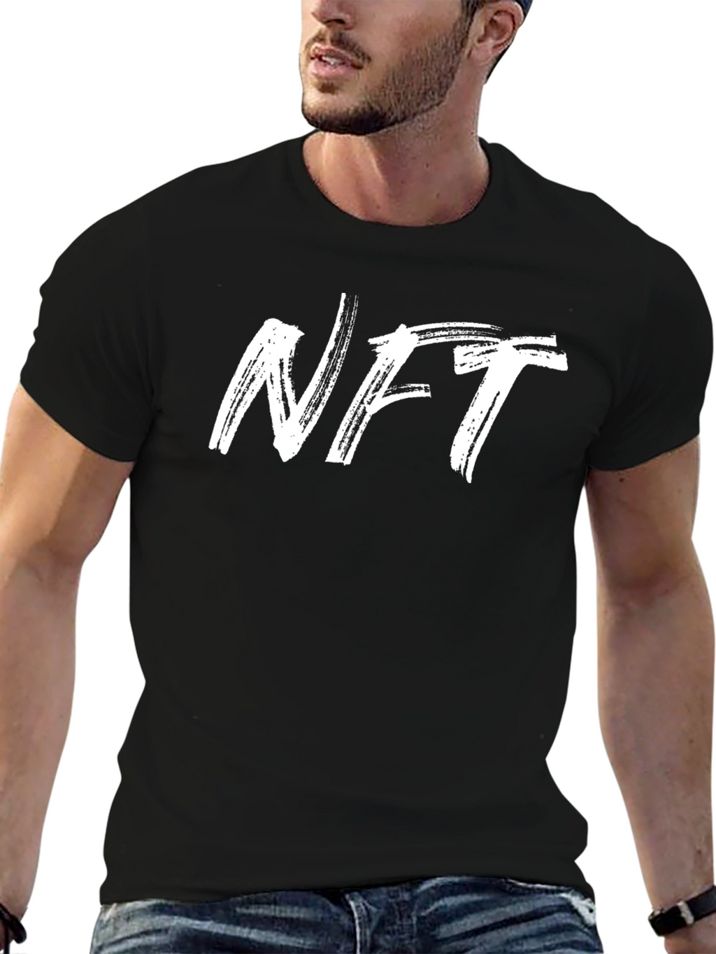 NFT Brushstroke Graphic Tee - Black