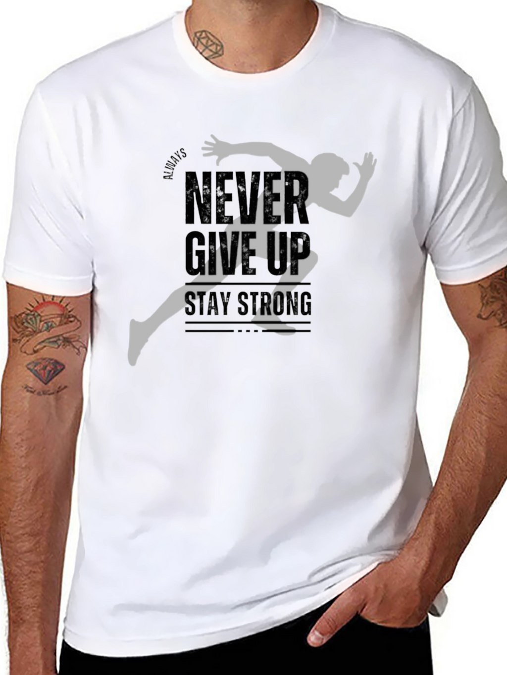 Never Give Up Mens Graphic Tee