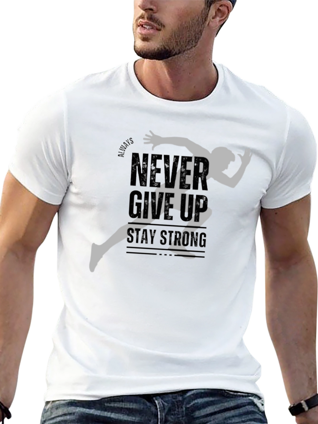 Never Give Up Mens Graphic Tee