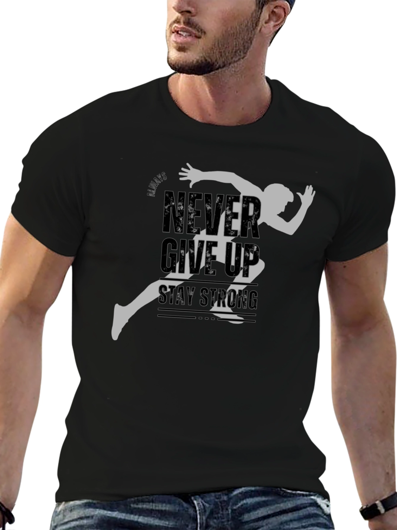Never Give Up Mens Graphic Tee