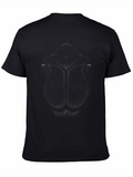 Mens Black T-Shirt with Subtle Lion Design