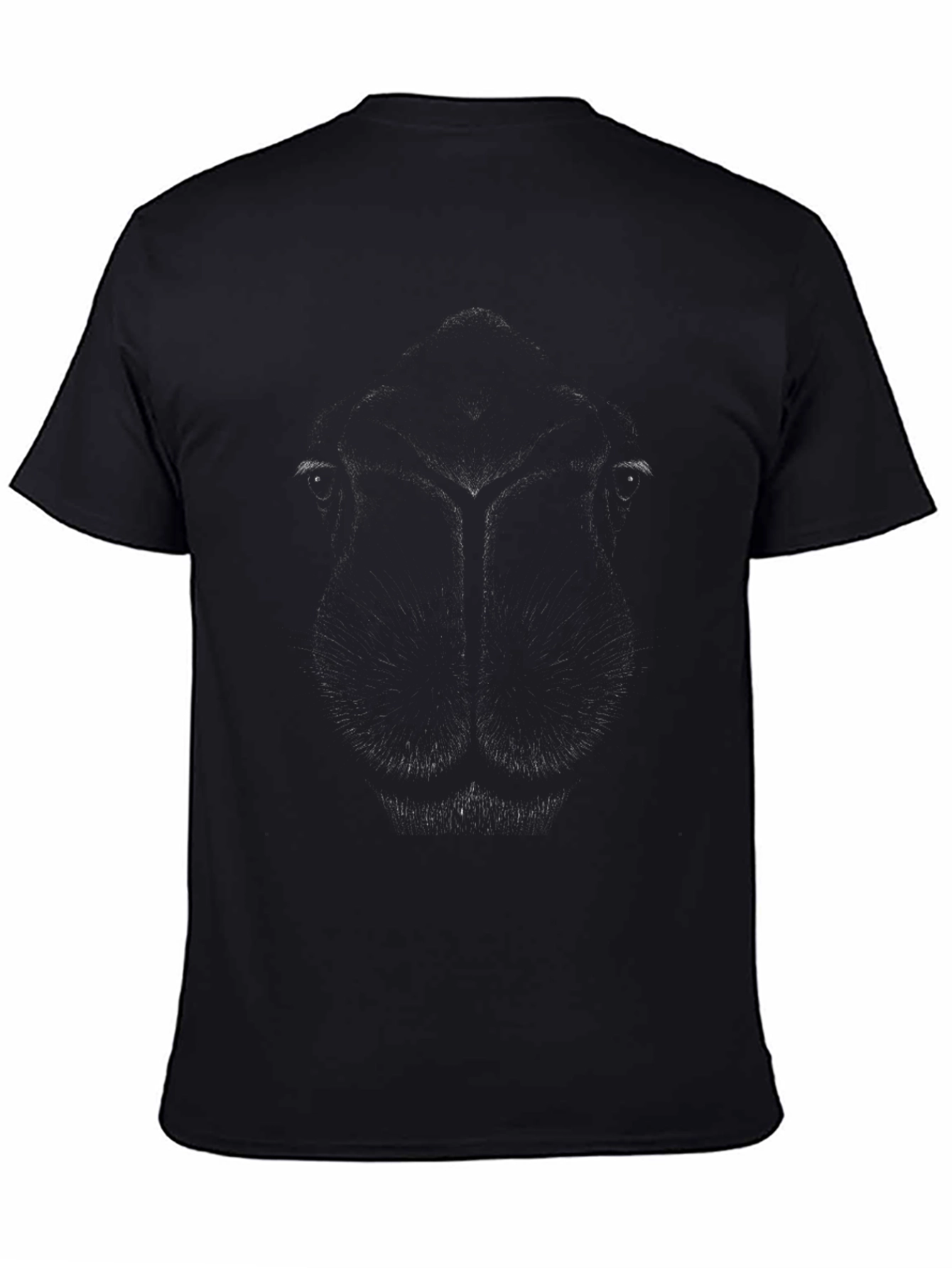 Mens Black T-Shirt with Subtle Lion Design