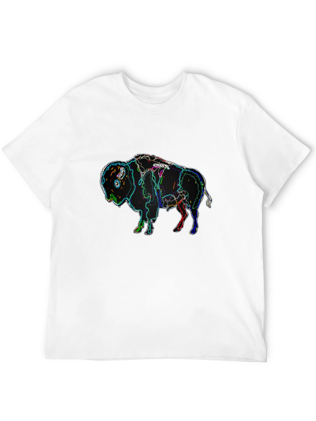 Abstract Buffalo Black T-Shirt