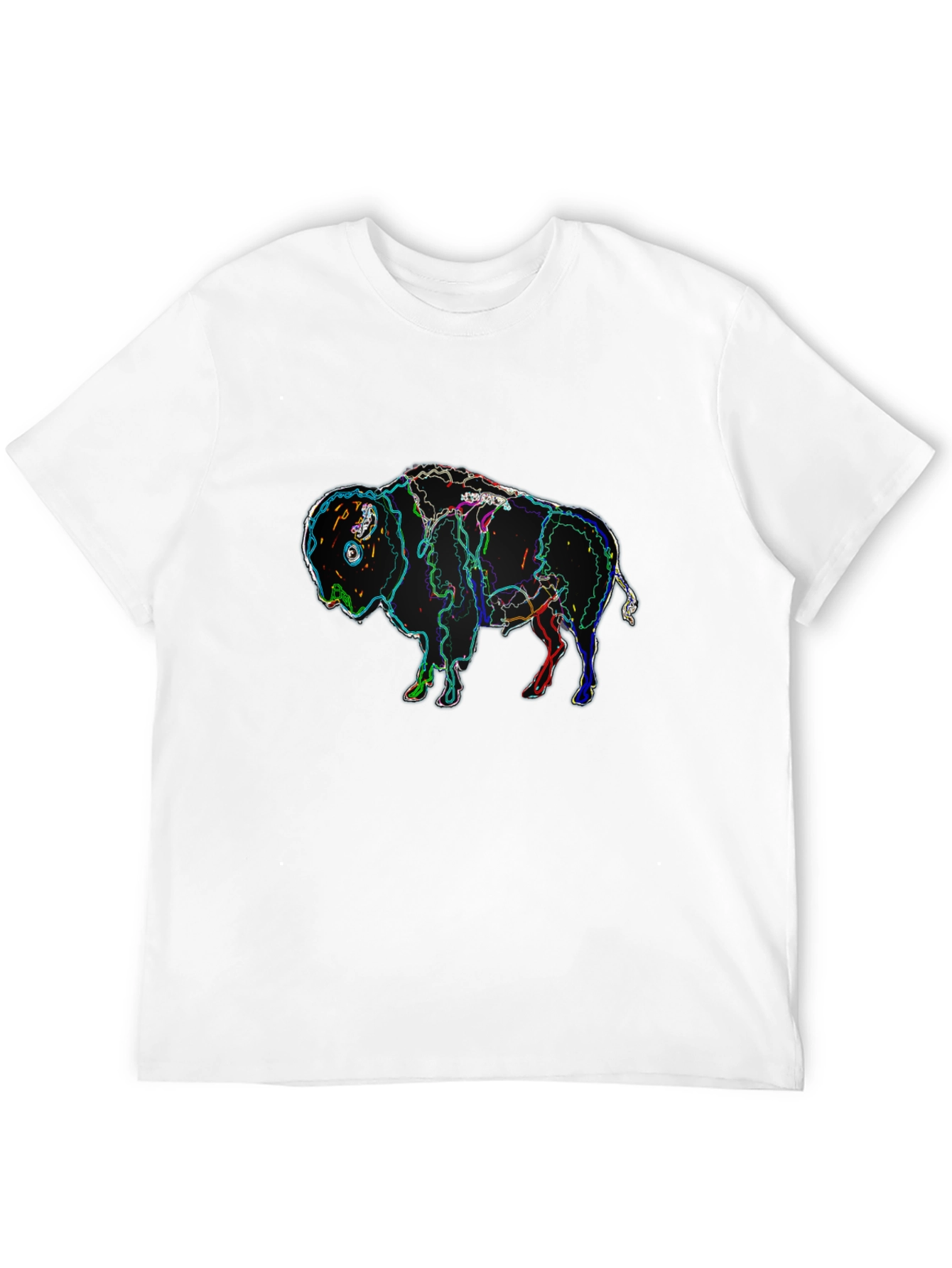 Abstract Buffalo Black T-Shirt