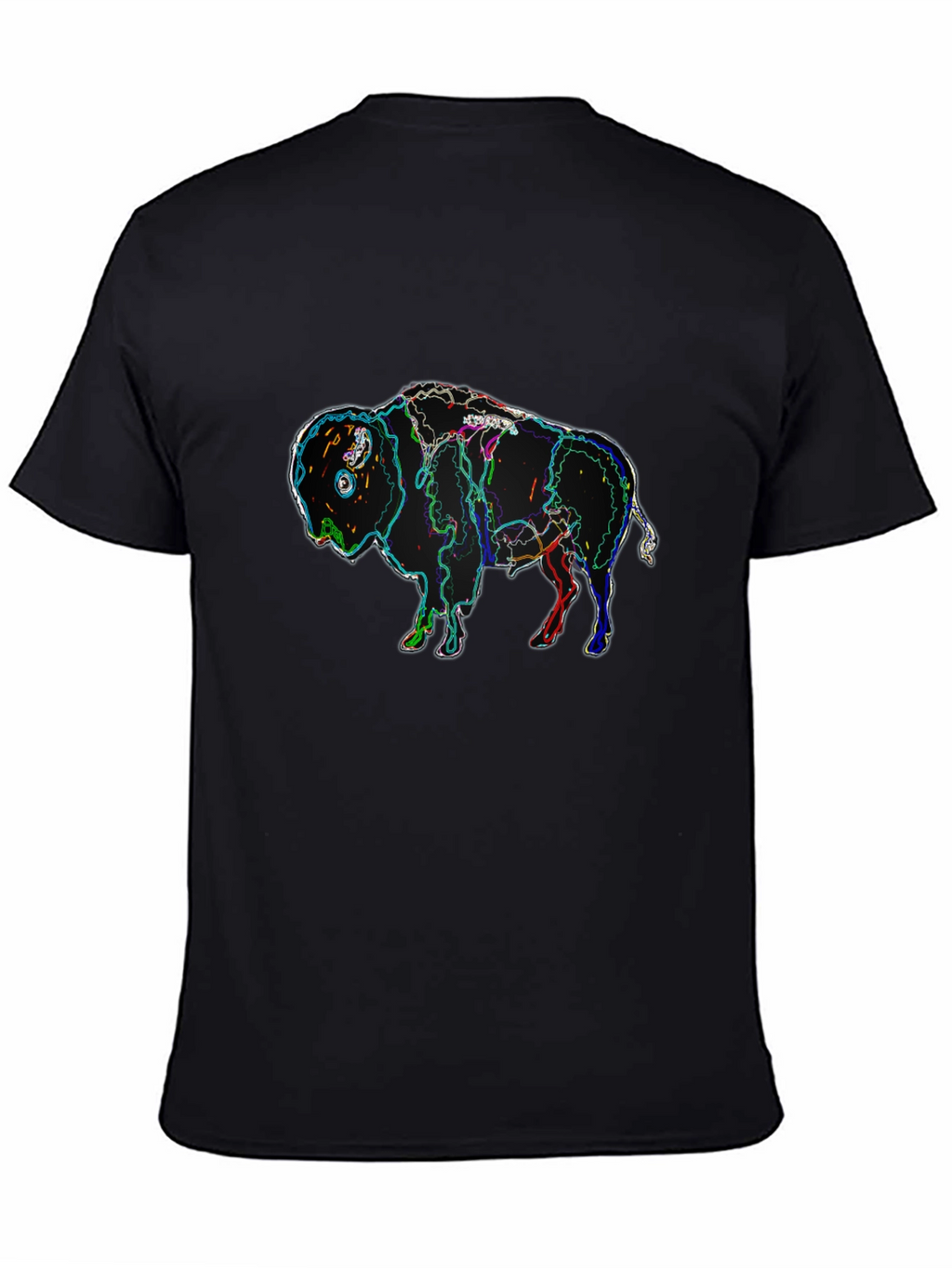 Abstract Buffalo Black T-Shirt