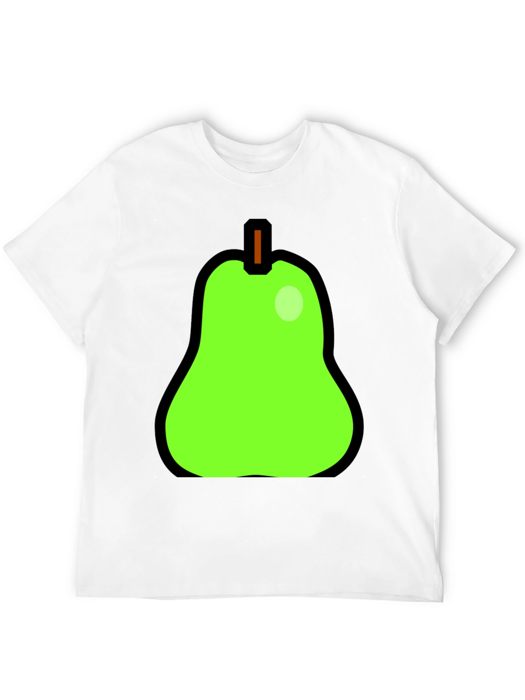 Fun Pear Graphic Print Black T-Shirt