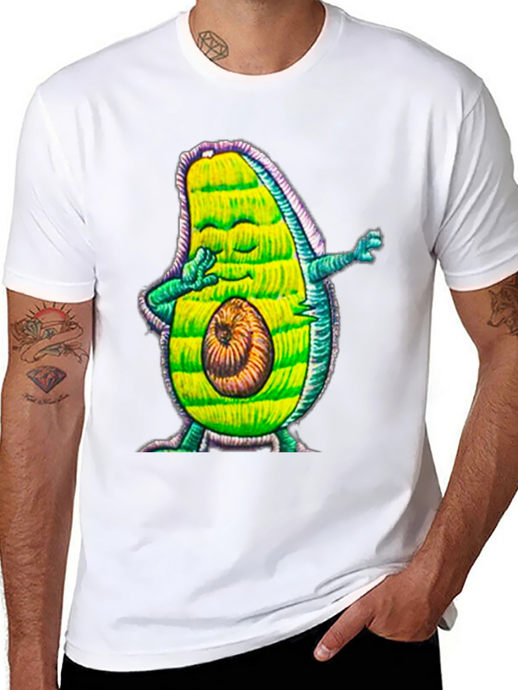 Dabbing Avocado Graphic Tee - Funny Fruit Lover Shirt